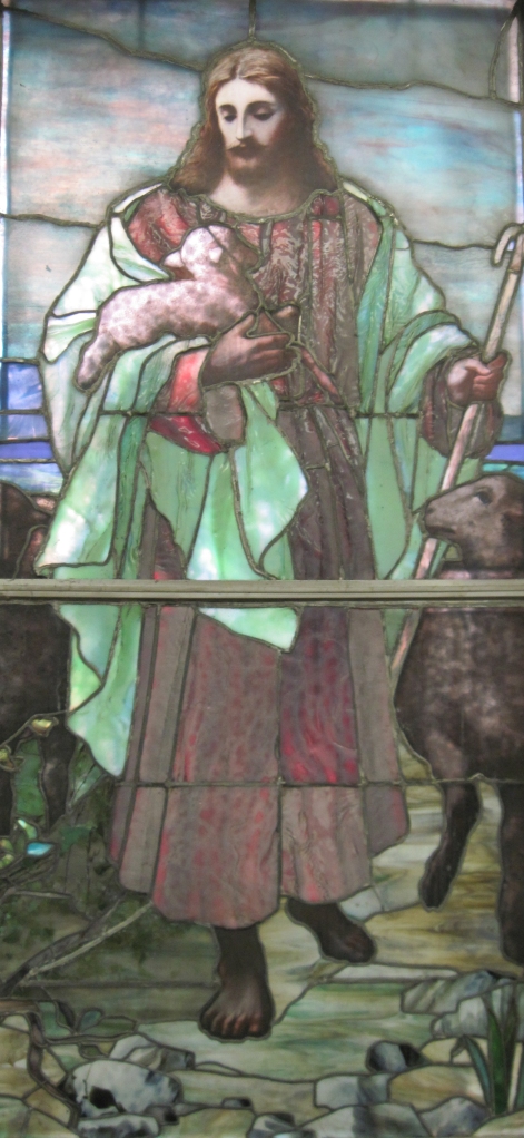 A Tiffany stained glass window from the Lancaster Street church. 